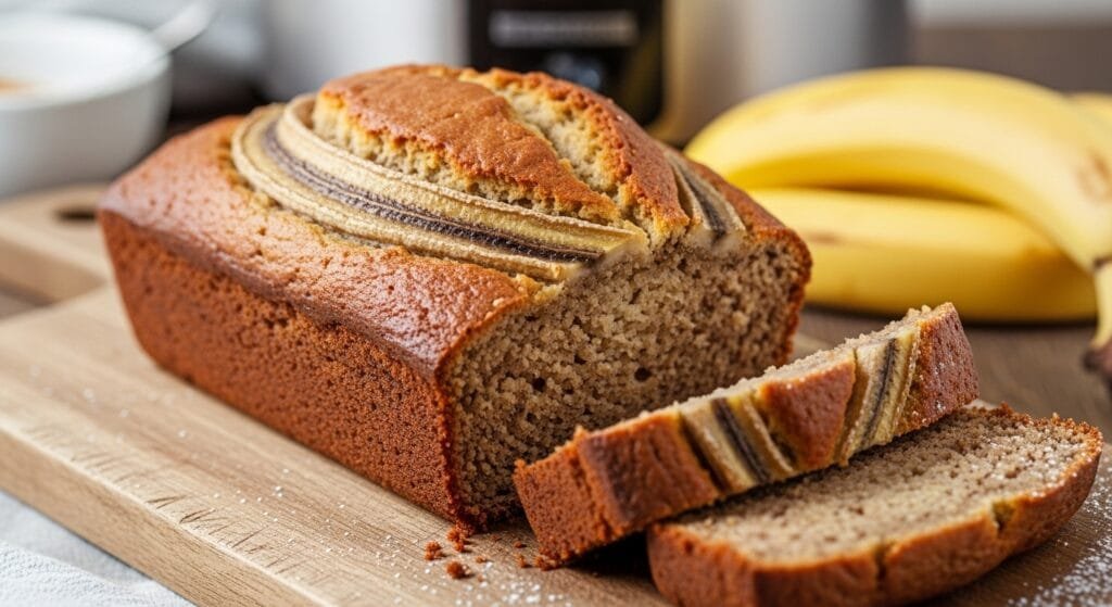 soft crockpot banana bread loaf homemade