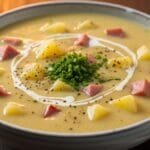 Ham and Potato Soup – Creamy, Hearty & Ready in 30 Minutes Creamy ham and potato soup with tender potatoes and diced ham in a bowl