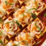 Easy lasagna roll ups baked with marinara sauce and melted mozzarella cheese