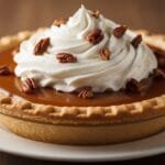 classic butterscotch pie with whipped cream and flaky crust