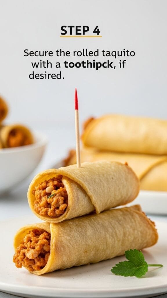 Rolled chicken taquitos fresh from the oven, showing a creamy filling and toasted tortillas.