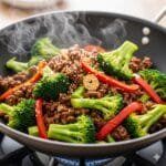 Quick 25-minute beef and broccoli stir-fry served over rice”