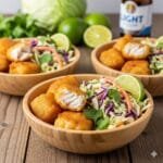 Easy fish and slaw bowl featuring crunchy fish, bright slaw, and smoky sauce for a quick weeknight dinner
