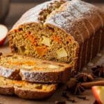 Harvest spice bread loaf made with pumpkin apple carrot and warm spices