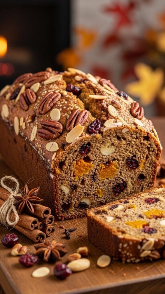 Harvest spice bread served for fall breakfast or snack