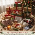 Top Christmas 2025 gift ideas for wife featuring trending U.S. holiday presents like personalized jewelry, cozy self-care sets, luxury beauty gifts, and romantic items she will love.”