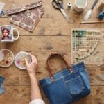 Beginner-friendly DIY craft projects displayed with craft supplies and finished handmade products.