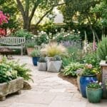 15 Garden Pot Ideas to Make Outdoor Spaces More Beautiful Garden pot display featuring terracotta, stone, concrete, ceramic, herb planters, colorful containers, and lush outdoor plants.